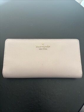 kate spade large slim bifold wallet lavender with gold